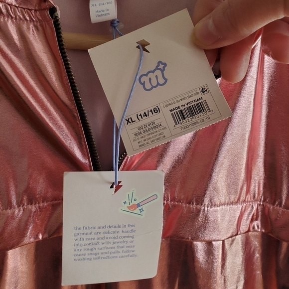 More Than Magic Shimmer Metallic Quarter Zip Hoodie, Size XLarge (14/16) - Picture 4 of 5